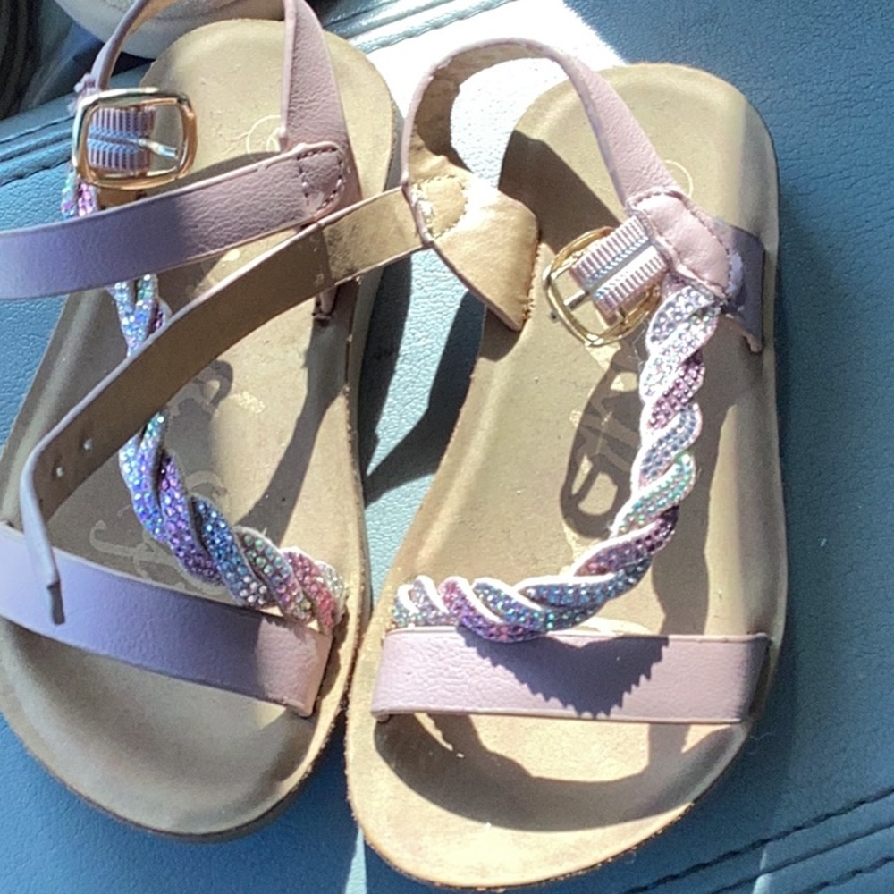 Pink Strappy Sandals with Braided Detail